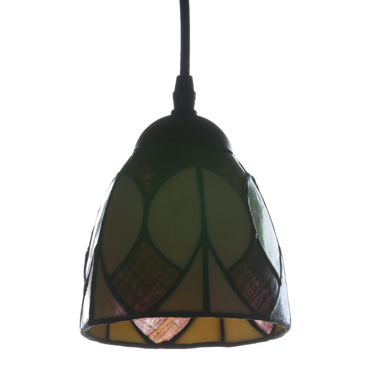Kleine Hängeleuchte mit Amsterdamer Tiffanyglas-Schirm, Bild 4
