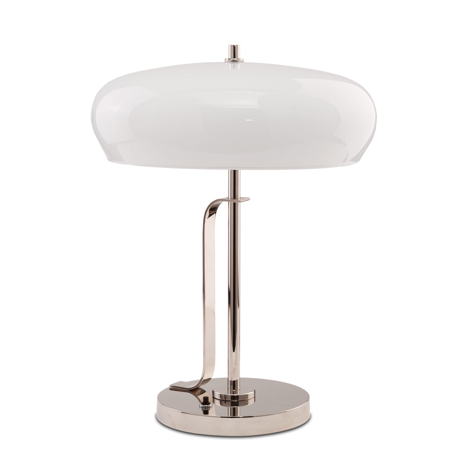Elegant Brass Table Lamp With Opal Glass Shade, Fig. 5