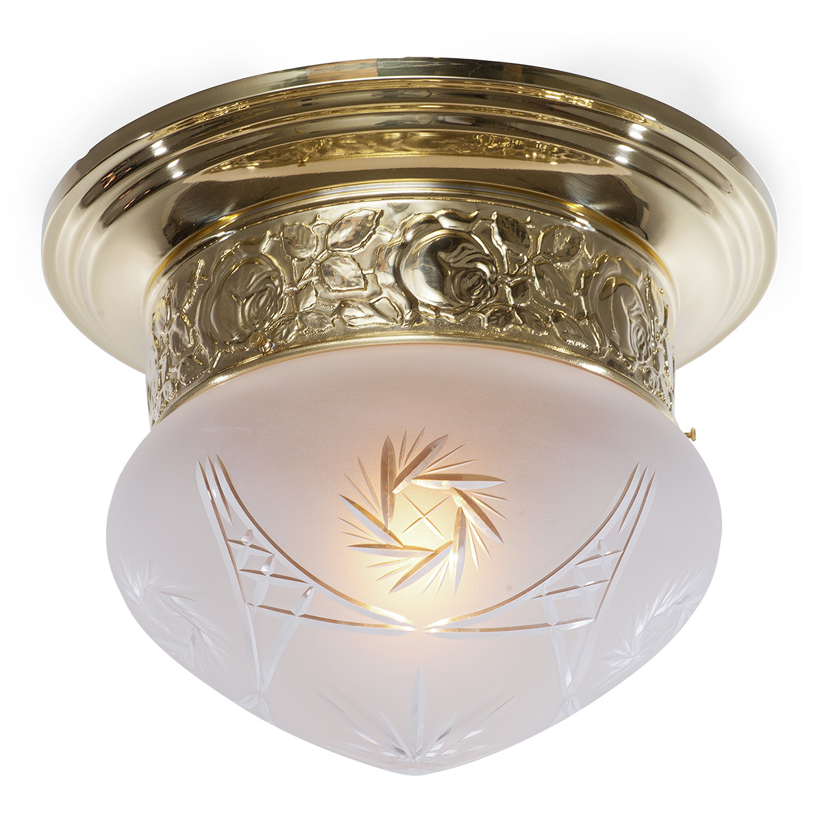 Große, historische Deckenleuchte mit Rosen-Dekor Ø 30/35/40 cm Große, historische Deckenleuchte mit Rosen-Dekor Ø 30/35/40 cm