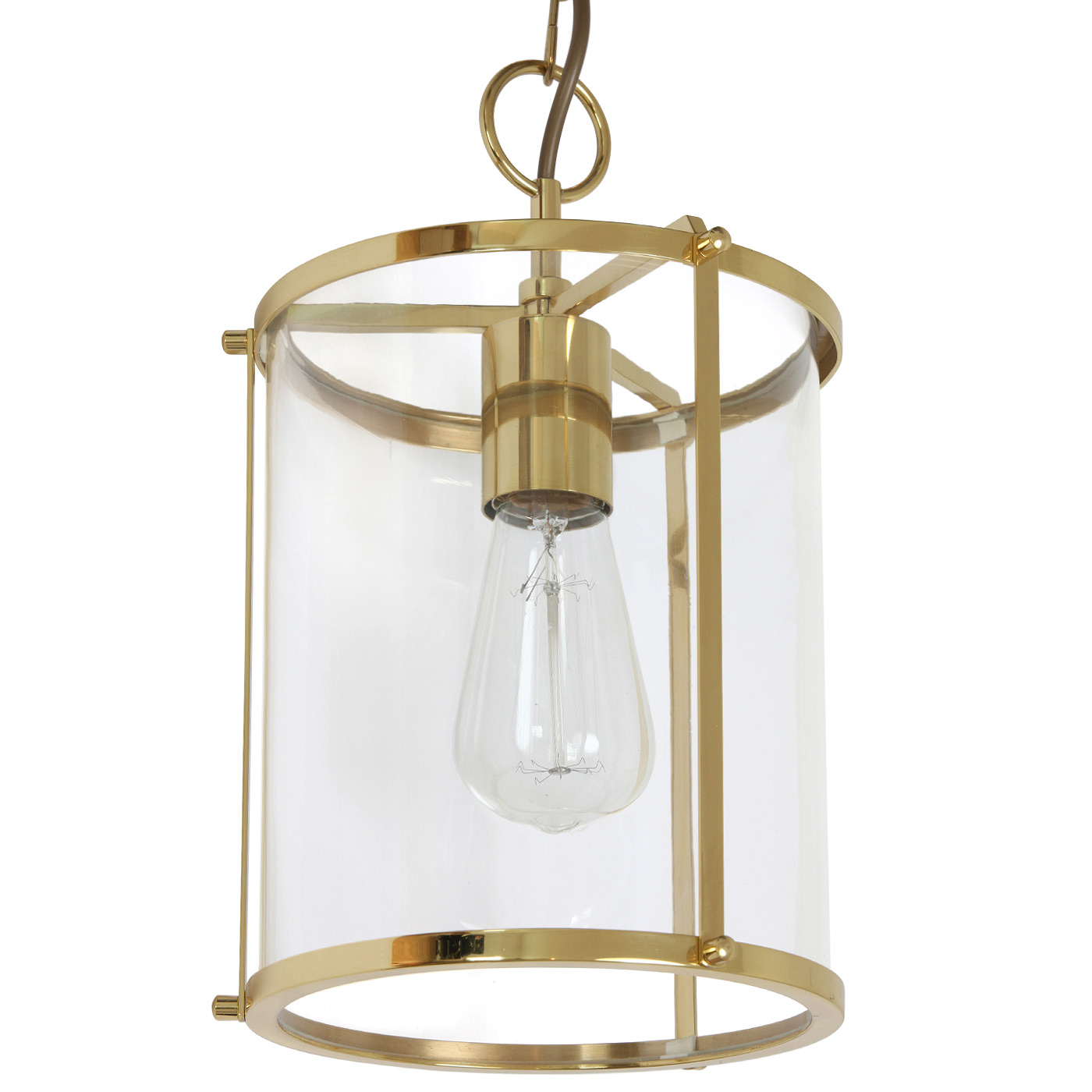 Klassische Manufaktur-Hängeleuchte mit Zylinderglas und Kette Klassische Manufaktur-Hängeleuchte mit Zylinderglas und Kette