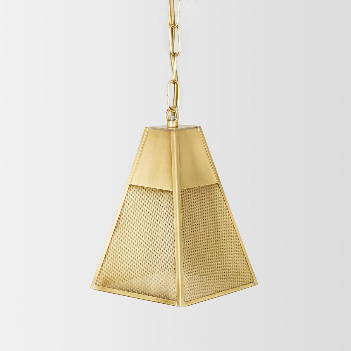 Bild 8: Kleines Modell, Messing satiniert PASCAL Pendelleuchte mit perforiertem Messing-Schirm: Kleines Modell, Messing satiniert