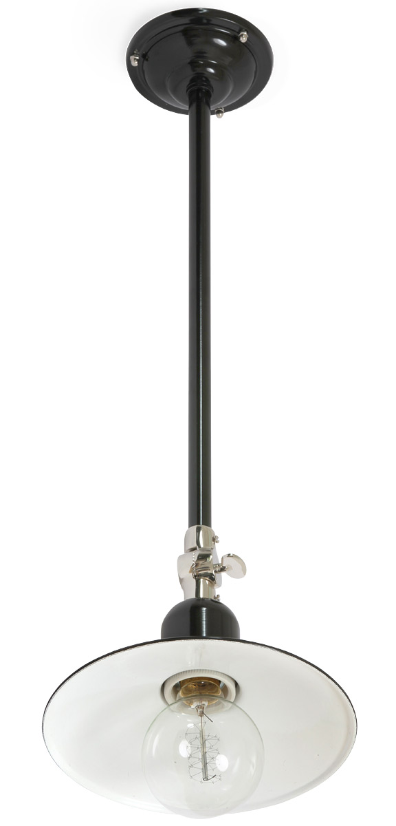 Stab-Pendelleuchte mit Gelenk, z.B. für Dachschrägen, Ø 16-40 cm: Gelenk-Stabpendelleuchte mit 50 cm Abhängung
