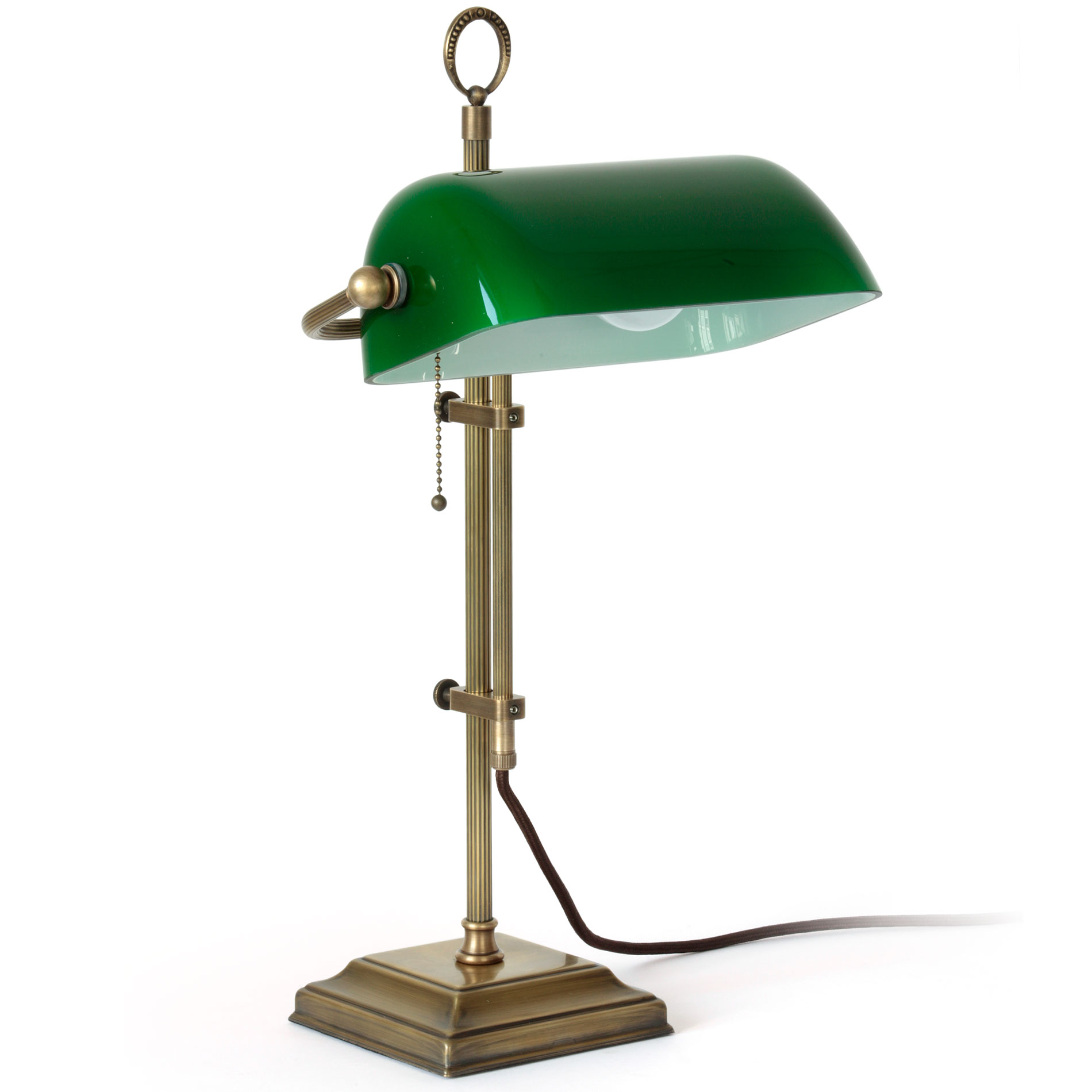 Banker’s Lamp – klassische Schreibtischleuchte mit Glasschirm