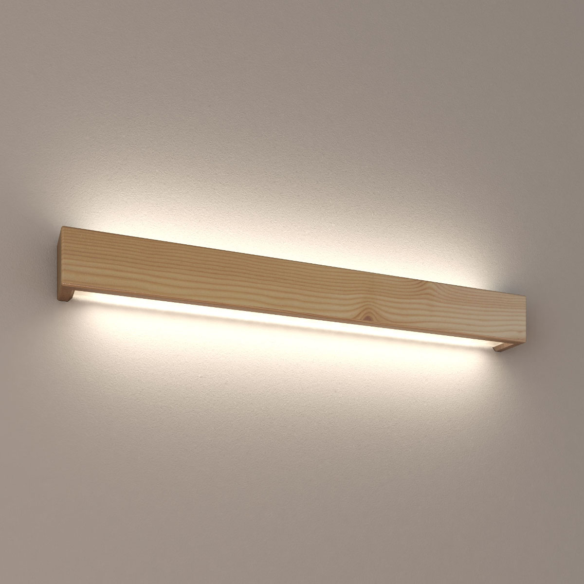 Up & Down-Wandleuchte aus Massivholz-Balken, 61 cm Up & Down-Wandleuchte aus Massivholz-Balken, 61 cm