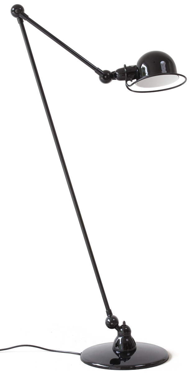 Jieldé LOFT Gelenk-Stehleuchte, ideal als Leseleuchte: Modell 1 mit 40 cm Arm, glanzlackiert in RAL 9011