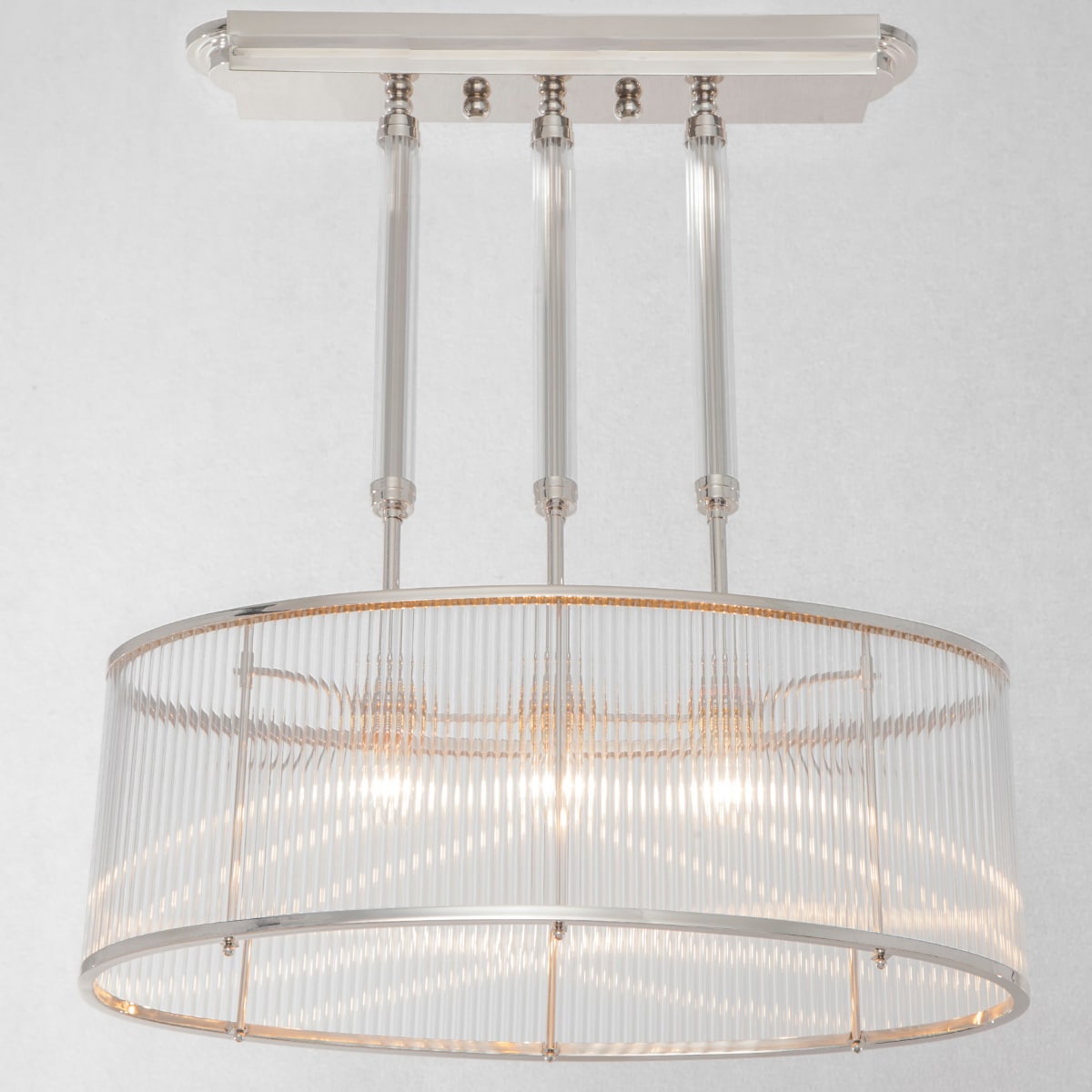 Oval crystal glass rod pendant light