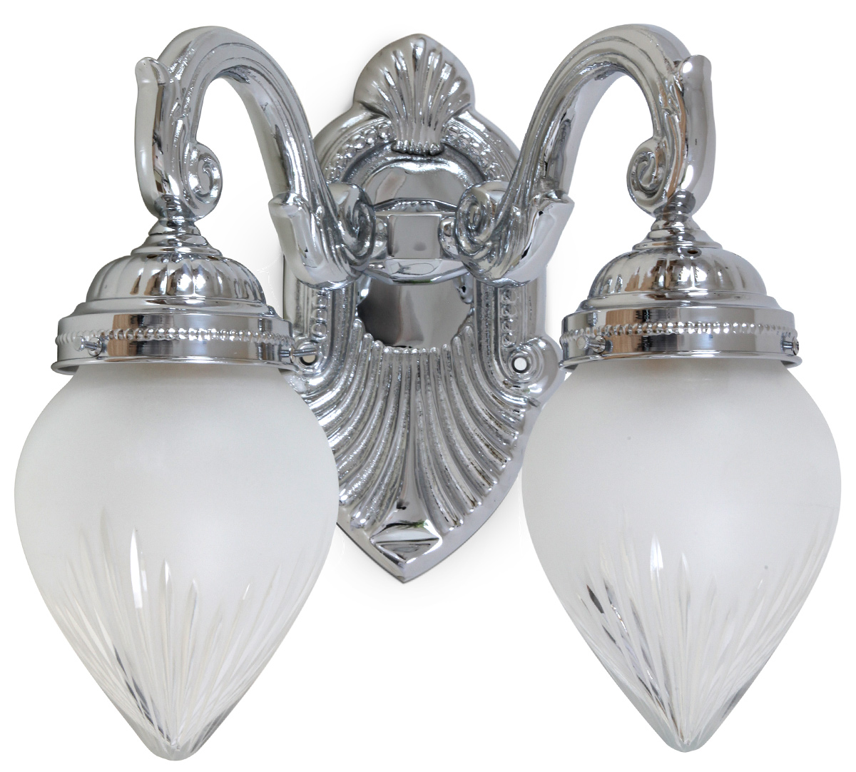 Zweiflammige Gründerzeit-Applique für historische Räume Zweiflammige Gründerzeit-Applique für historische Räume