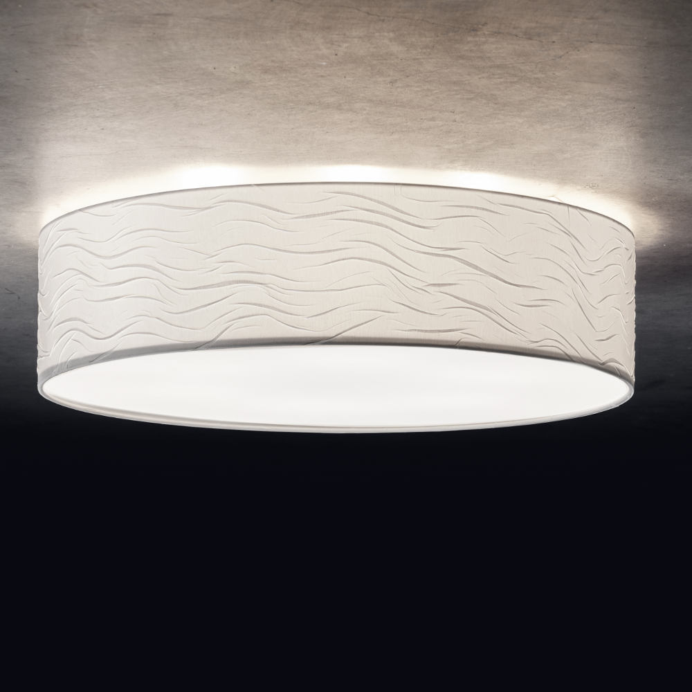 Runde Deckenleuchte VITA 6 mit edlem Textilschirm Ø 70 cm Runde Deckenleuchte VITA 6 mit edlem Textilschirm Ø 70 cm