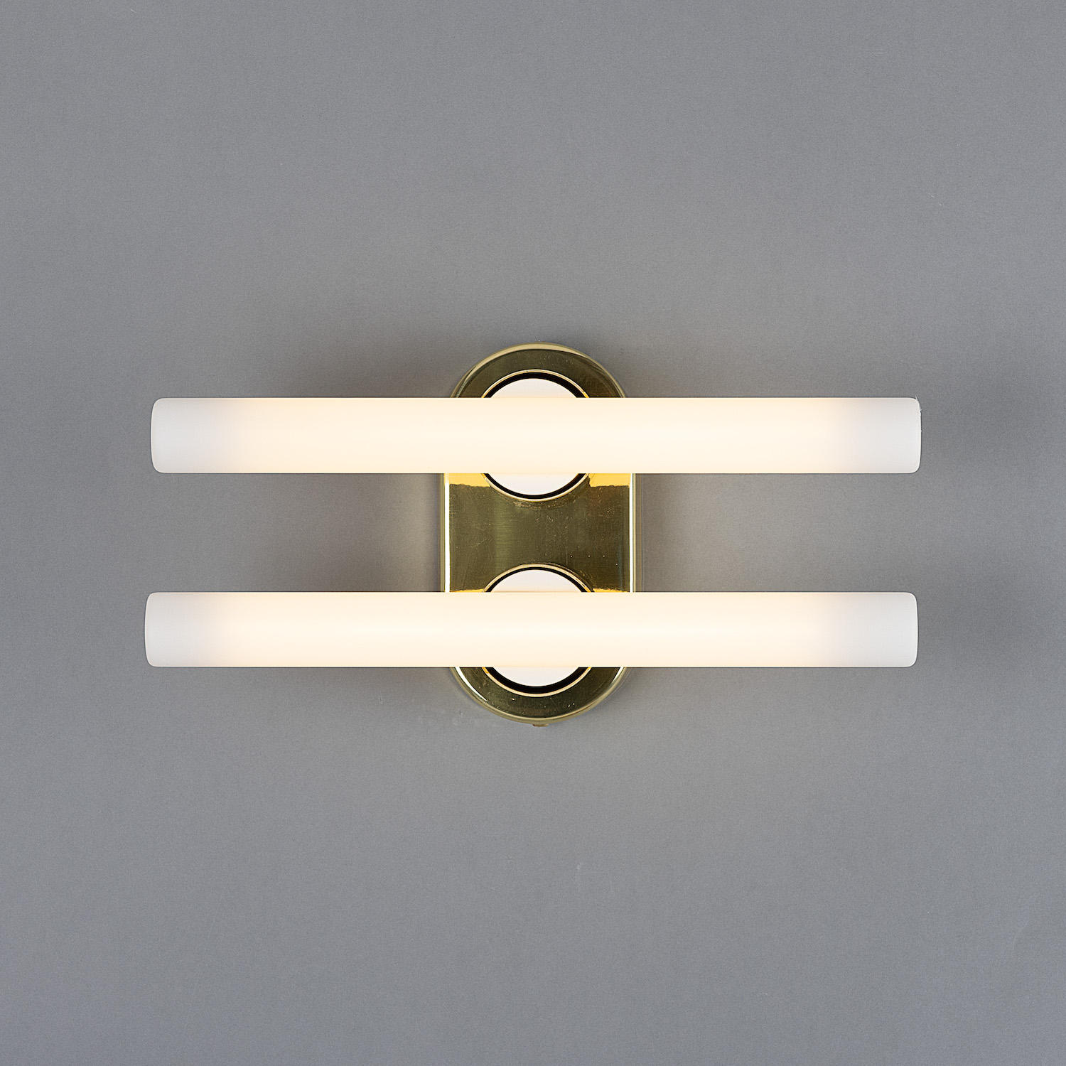 Double Brass Wall or Mirror Light: Messing poliert, Modell 1