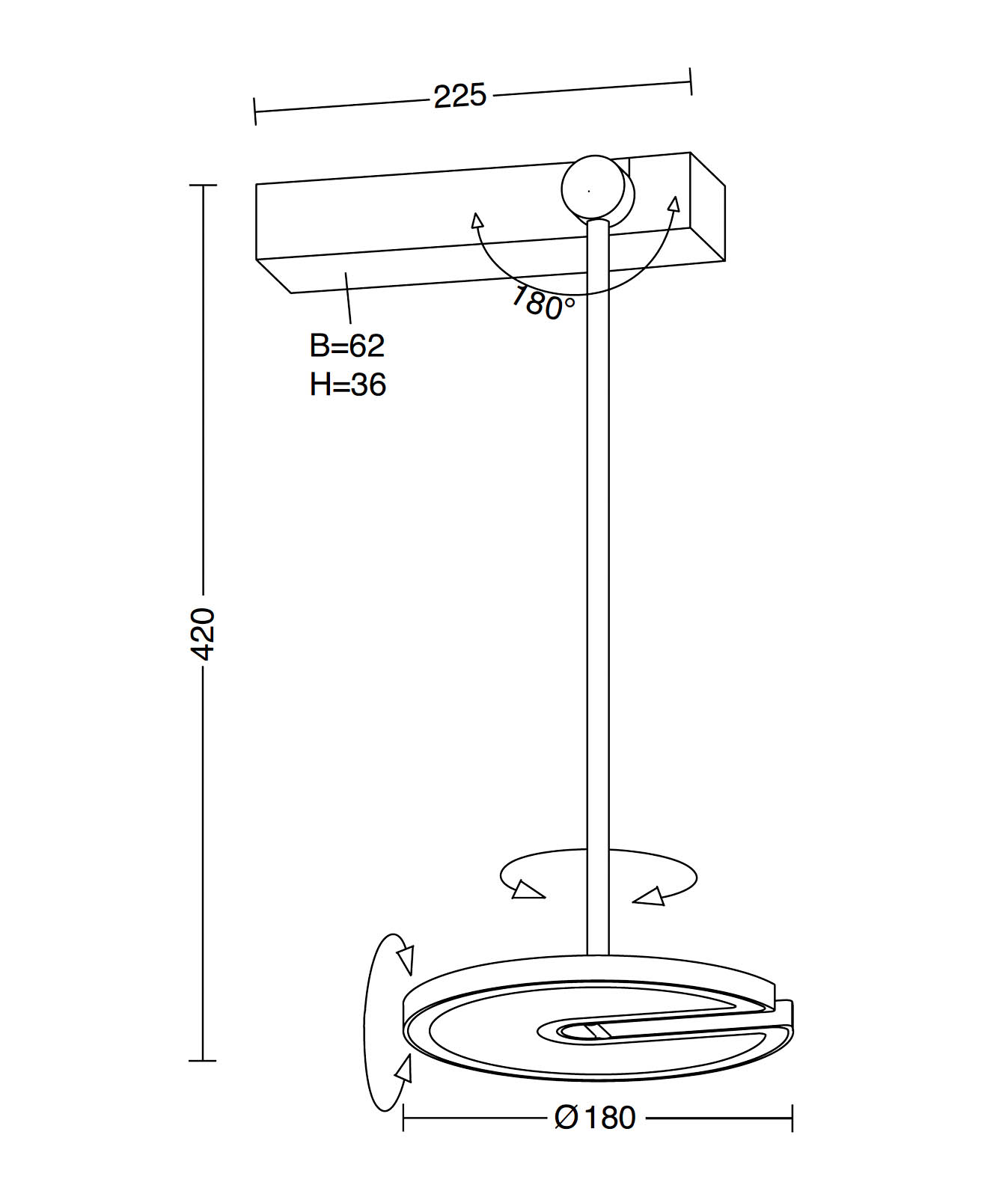 JANUS E articulated ceiling light with high-end LED technology, Fig. 9