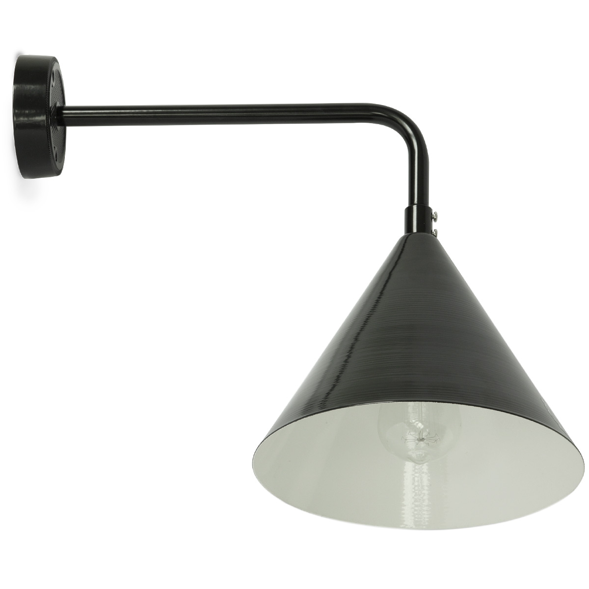 ZWICKAU Puristic wall light with cone-shaped metal shade