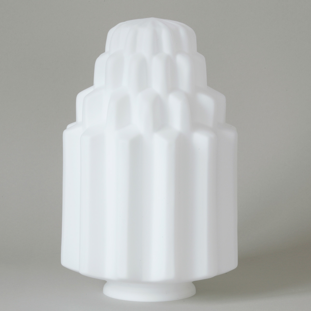 Bild 7: Art déco-Glas Stab-Pendelleuchte mit kristallförmigem matten Opalglas: Art déco-Glas