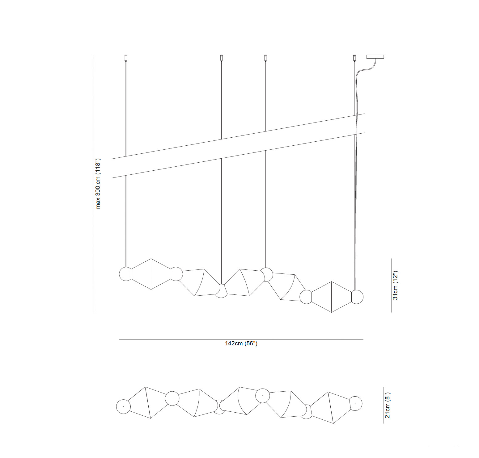Italienische Luxuxs-Hängeleuchte mit Alabaster-Segmenten CHRONOS, Bild 10 Italienische Luxuxs-Hängeleuchte mit Alabaster-Segmenten CHRONOS, Bild 10