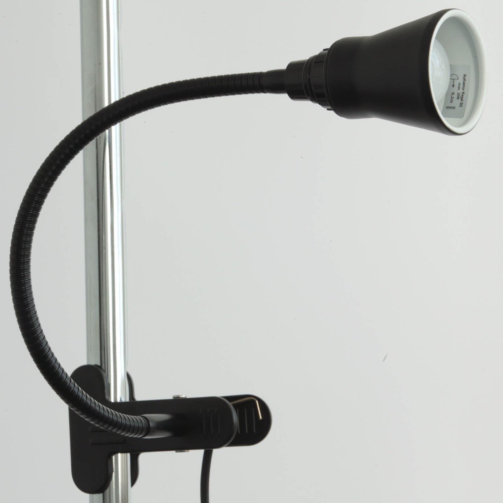 Flexible Spring Clamp Light with Conic Spotlight, Black, Fig. 3