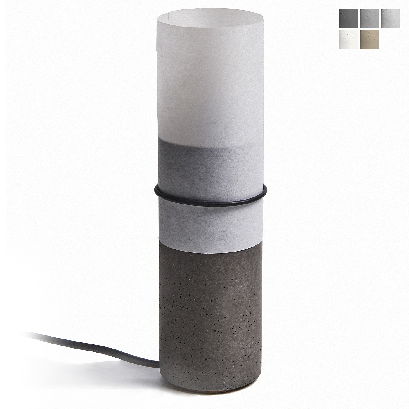 Round table lights made of concrete and paper, Fig. 1 Round table lights made of concrete and paper, Fig. 1