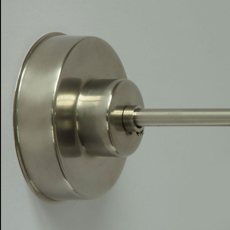 Bild 7: Gestufte Halterung (Modell 2) in Nickel matt Wandleuchte mit gestuften „Komet“-Opalglas im Art déco-Stil: Gestufte Halterung (Modell 2) in Nickel matt