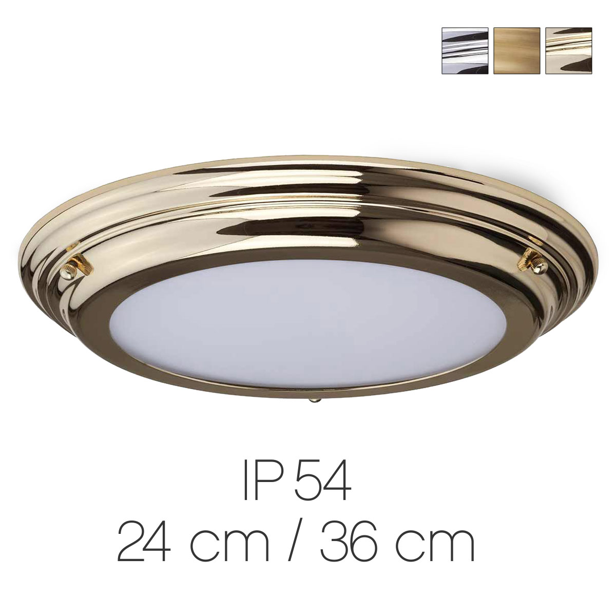 Klassische, extra-flache Bad-Deckenleuchte Ø 25/36 cm Klassische, extra-flache Bad-Deckenleuchte Ø 25/36 cm