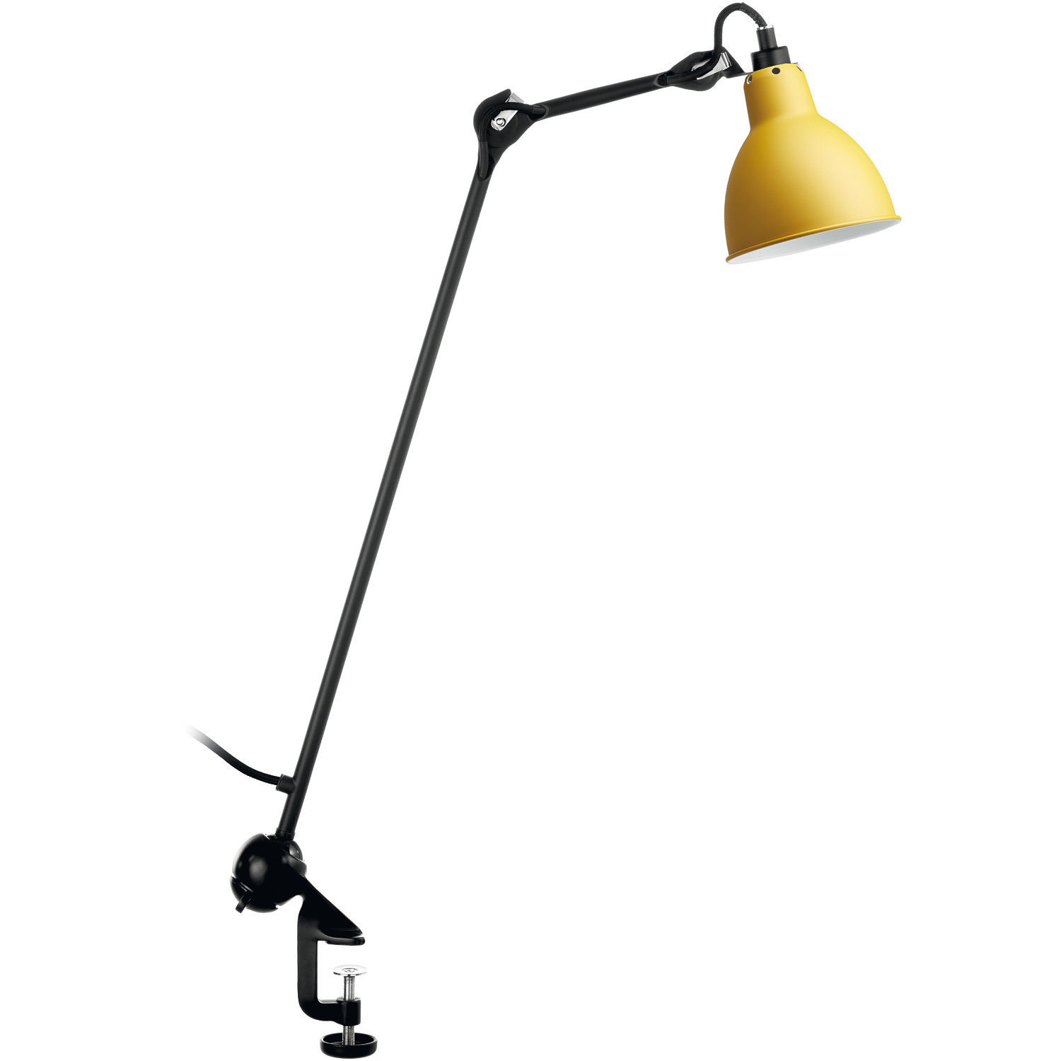 Bild 5: Klemmlampe Gras 201, Schirm senfgelb Architektenlampe N° 201 Klemmleuchte mit rundem Schirm: Klemmlampe Gras 201, Schirm senfgelb
