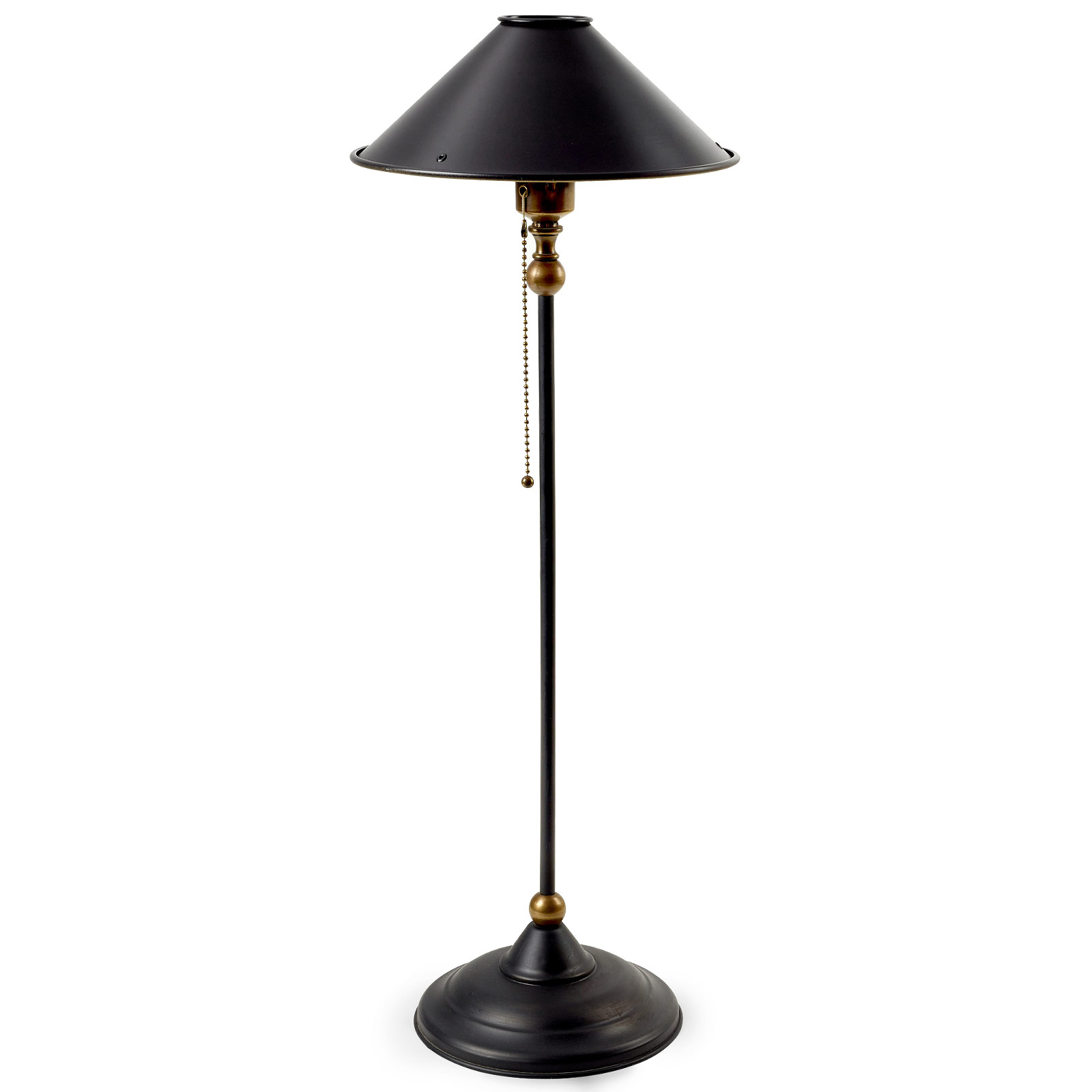 Hohe Tischleuchte aus Messing, mit Zugschalter Hohe Tischleuchte aus Messing, mit Zugschalter