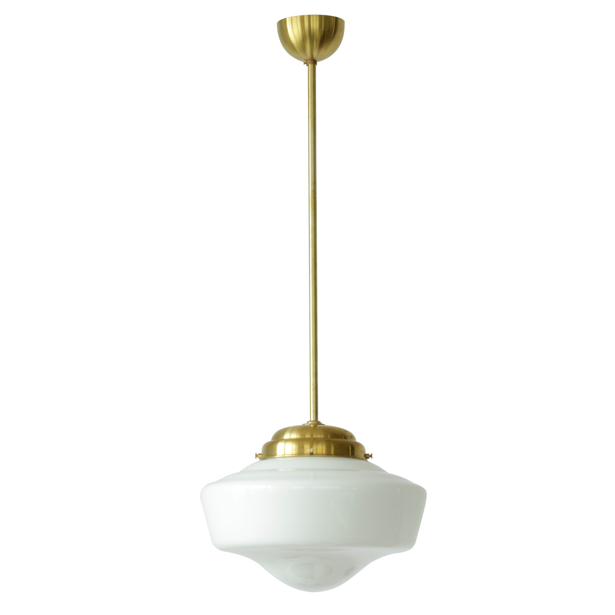 Art déco-Rohrleuchte mit gewölbtem Opalglas Art déco-Rohrleuchte mit gewölbtem Opalglas