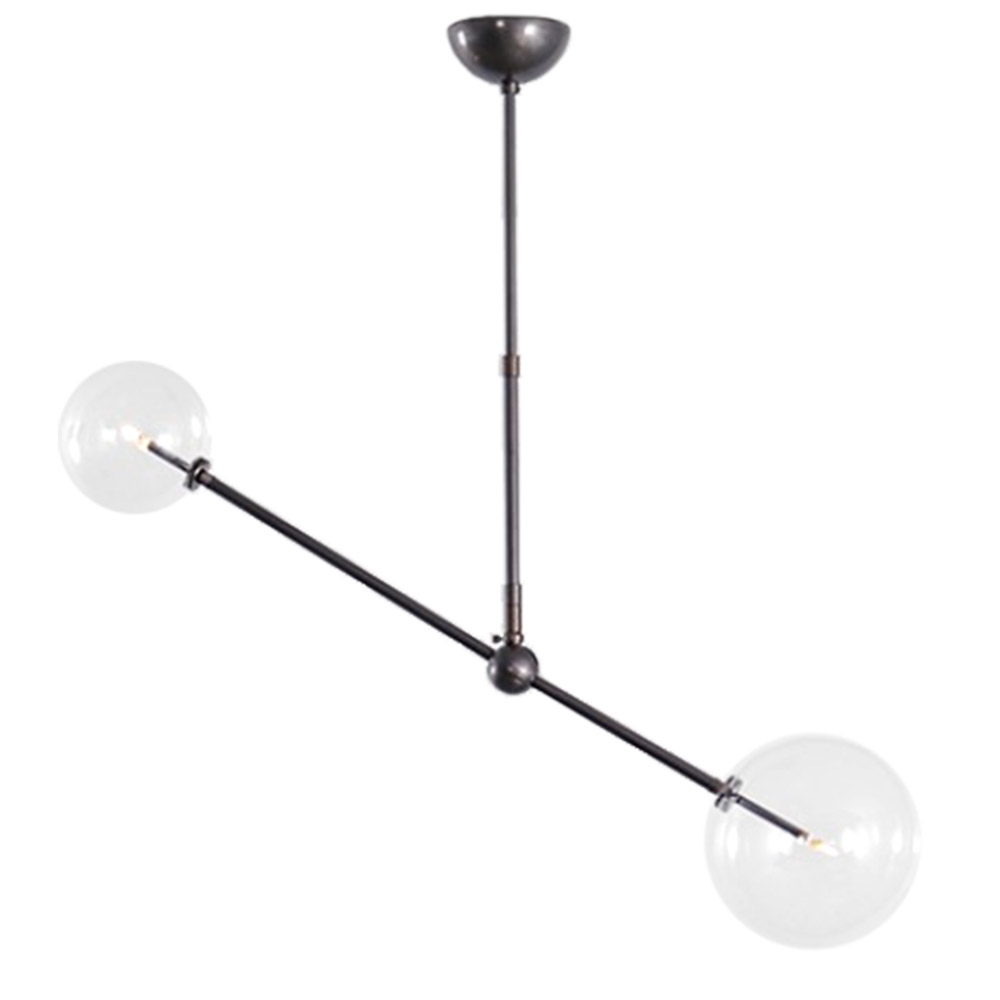 Pivoting Dual Glass Ball Pendant BALANCE, diam. 20+15 cm Pivoting Dual Glass Ball Pendant BALANCE, diam. 20+15 cm