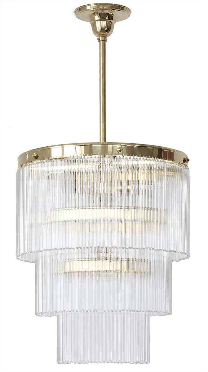 Exklusive Hängeleuchte mit dreireihigem Kristallbehang Ø 40 cm Exklusive Hängeleuchte mit dreireihigem Kristallbehang Ø 40 cm