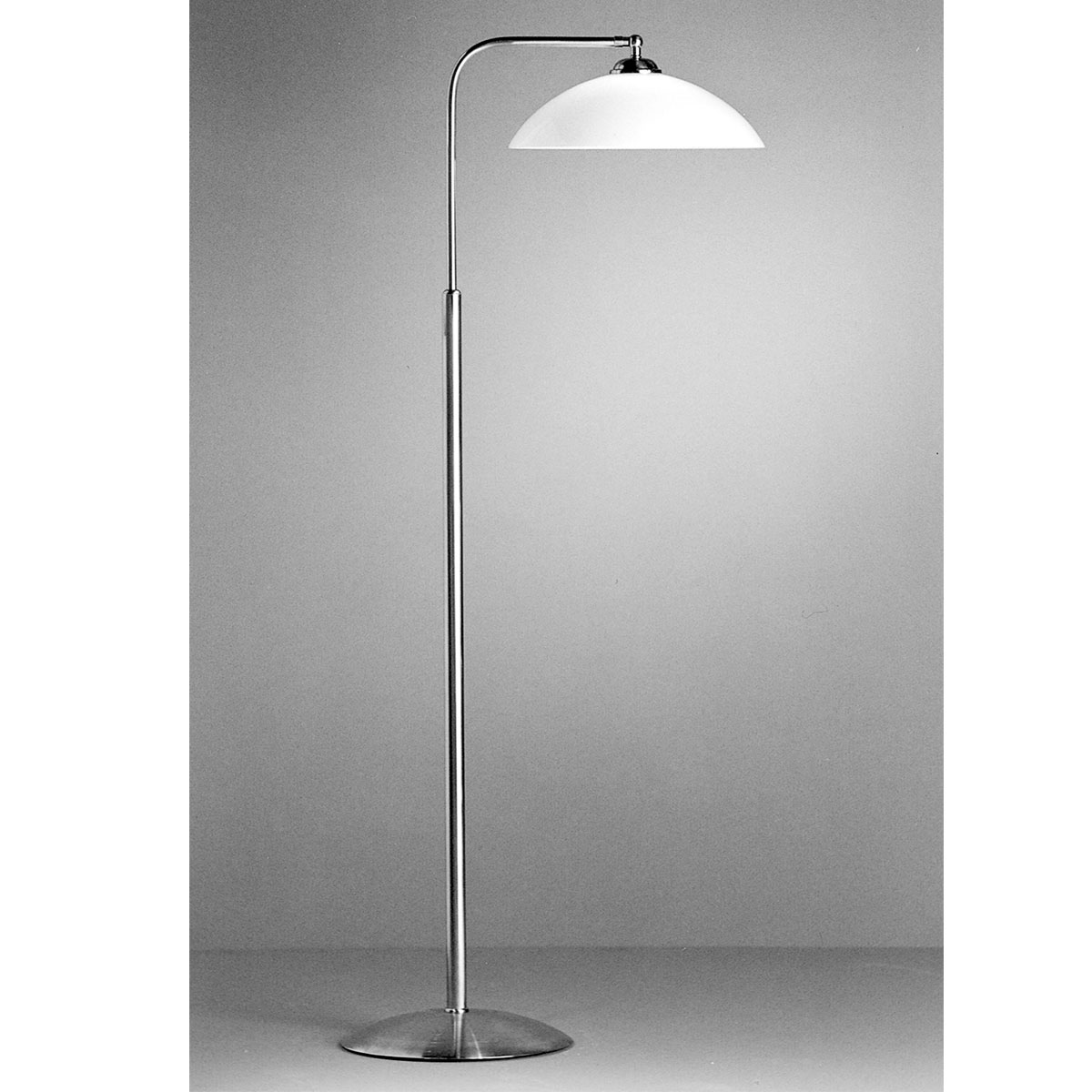 Height-Adjustable Reading Light With Shallow Opal Glass Shade