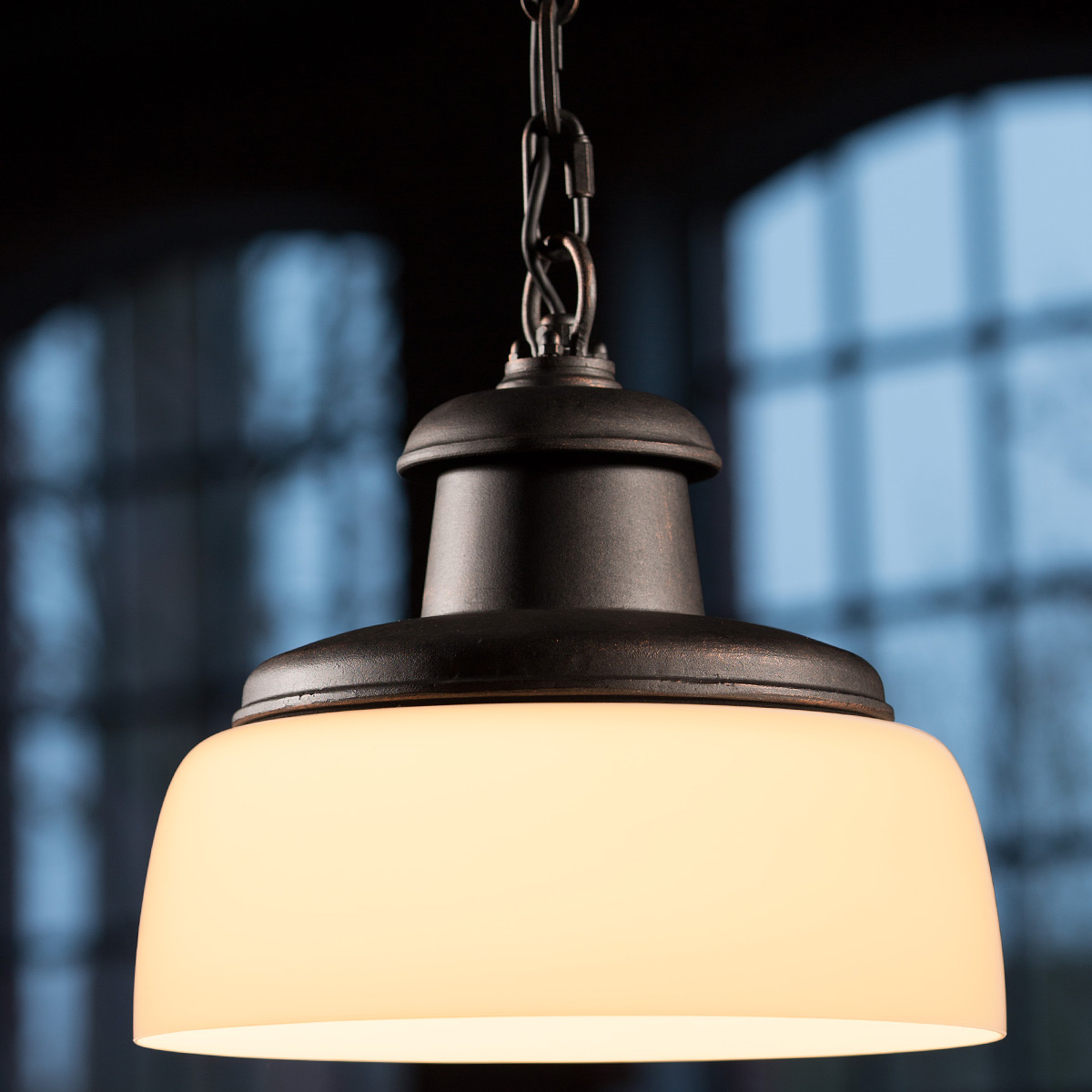 Massive Industriestil-Hängeleuchte mit Ringglas HL 2625 Massive Industriestil-Hängeleuchte mit Ringglas HL 2625