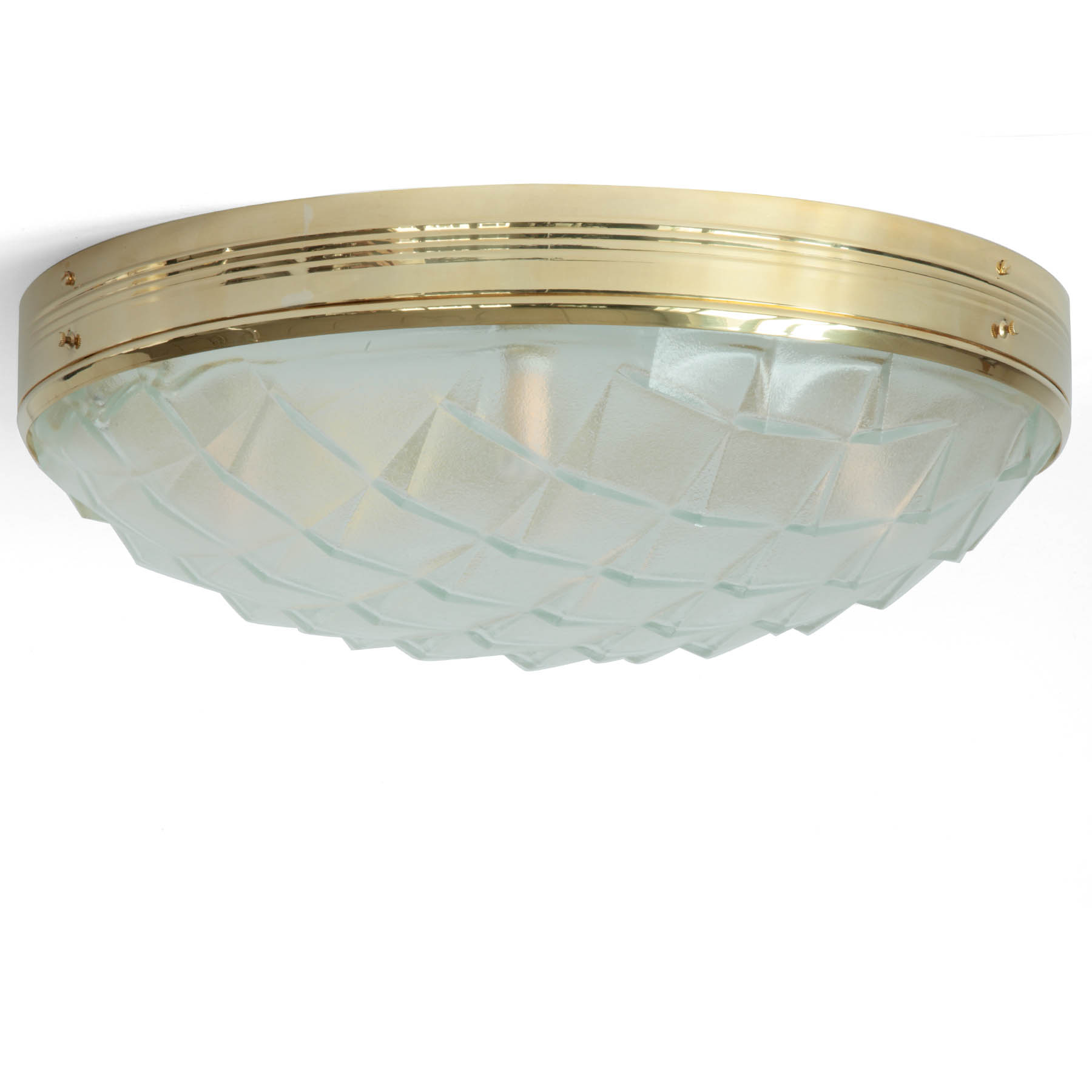 Zeitlose Glas-Deckenleuchte aus Messing MACA, Ø 30–50 cm Zeitlose Glas-Deckenleuchte aus Messing MACA, Ø 30–50 cm