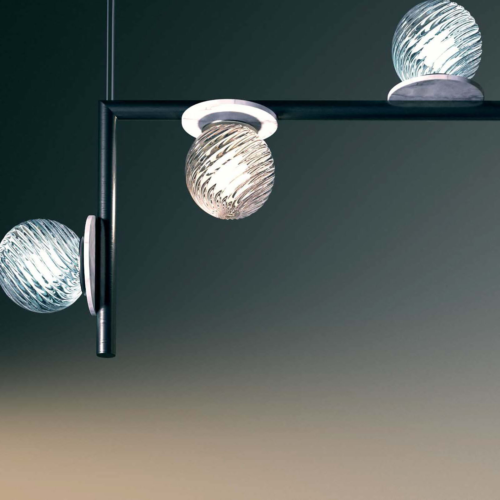 Dreiflammiger Design-Leuchter mit Murano-Glas und Alabaster AFRODITE, Bild 13