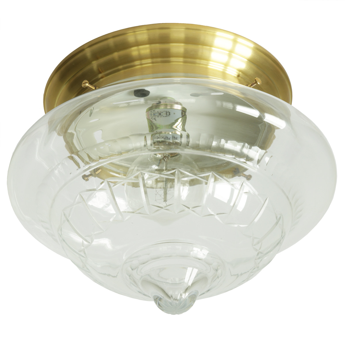 Ceiling light with clear cut crystal glass, Ø 34 cm