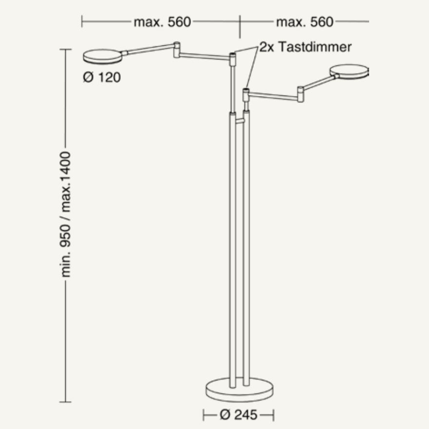 Doppel-Leseleuchte PLANO TWIN mit dimmbaren High End-LED, Bild 12