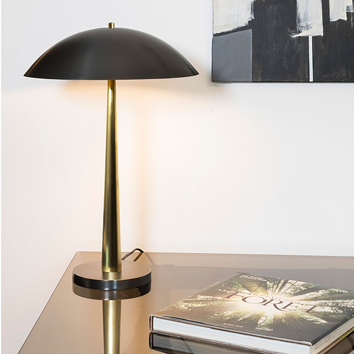 Exclusive French "Mushroom"-Table Lamp Made from Brass L193: zweifarbige Ausführung