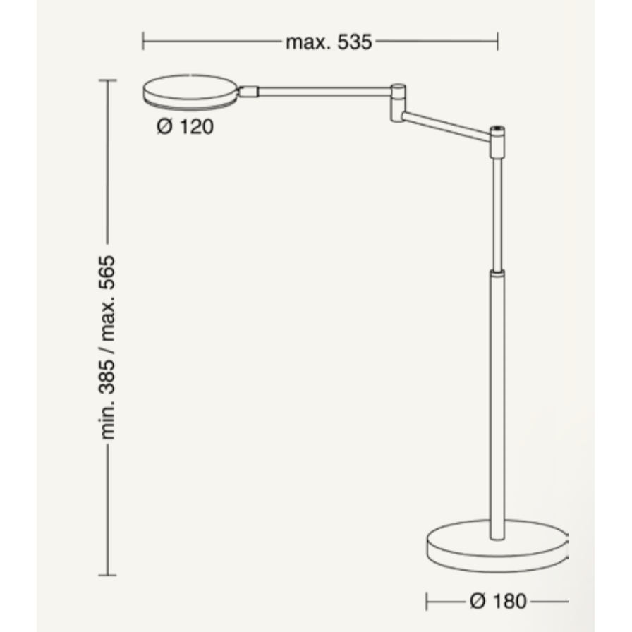 Gelenk-Tischleuchte PLANO T mit farbechter LED und Dimmer, Bild 11 Gelenk-Tischleuchte PLANO T mit farbechter LED und Dimmer, Bild 11