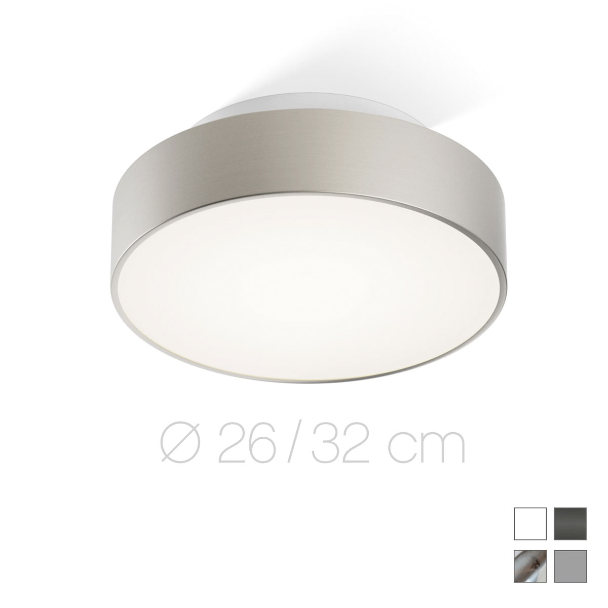 Puristic and small bathroom ceiling lamp JOIN LED, Ø 26 / 32 cm