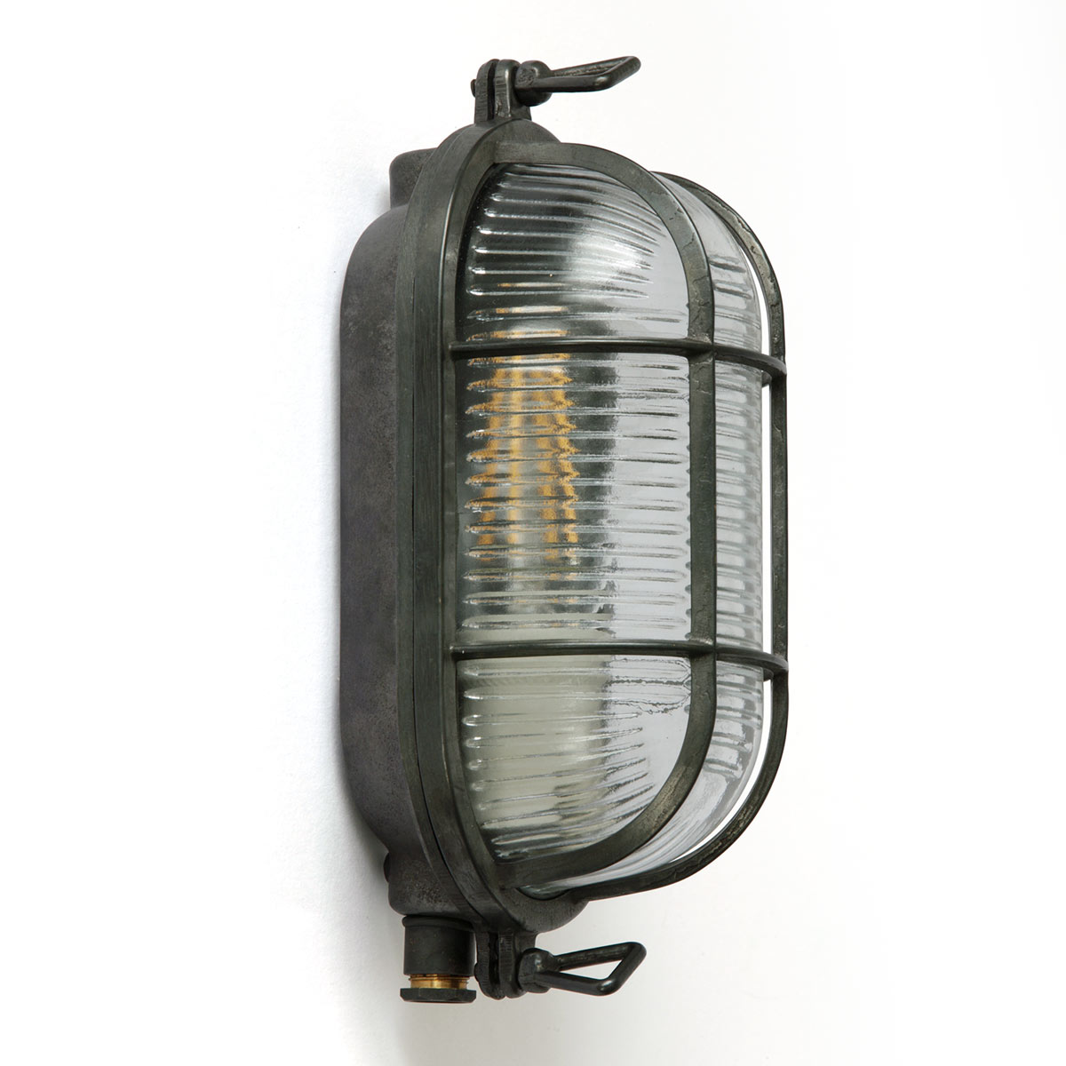 Caged Brass Bulkhead Light for Walls and Ceilings, IP64