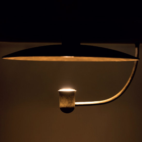 Sanftes, indirektes Licht: Deckenleuchte mit goldenem Reflektor-Teller 60 cm, Bild 8