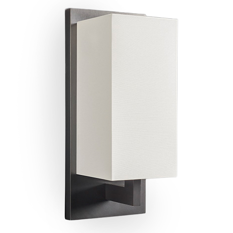 Rechteckige Wandleuchte mit Stoffschirm AL103