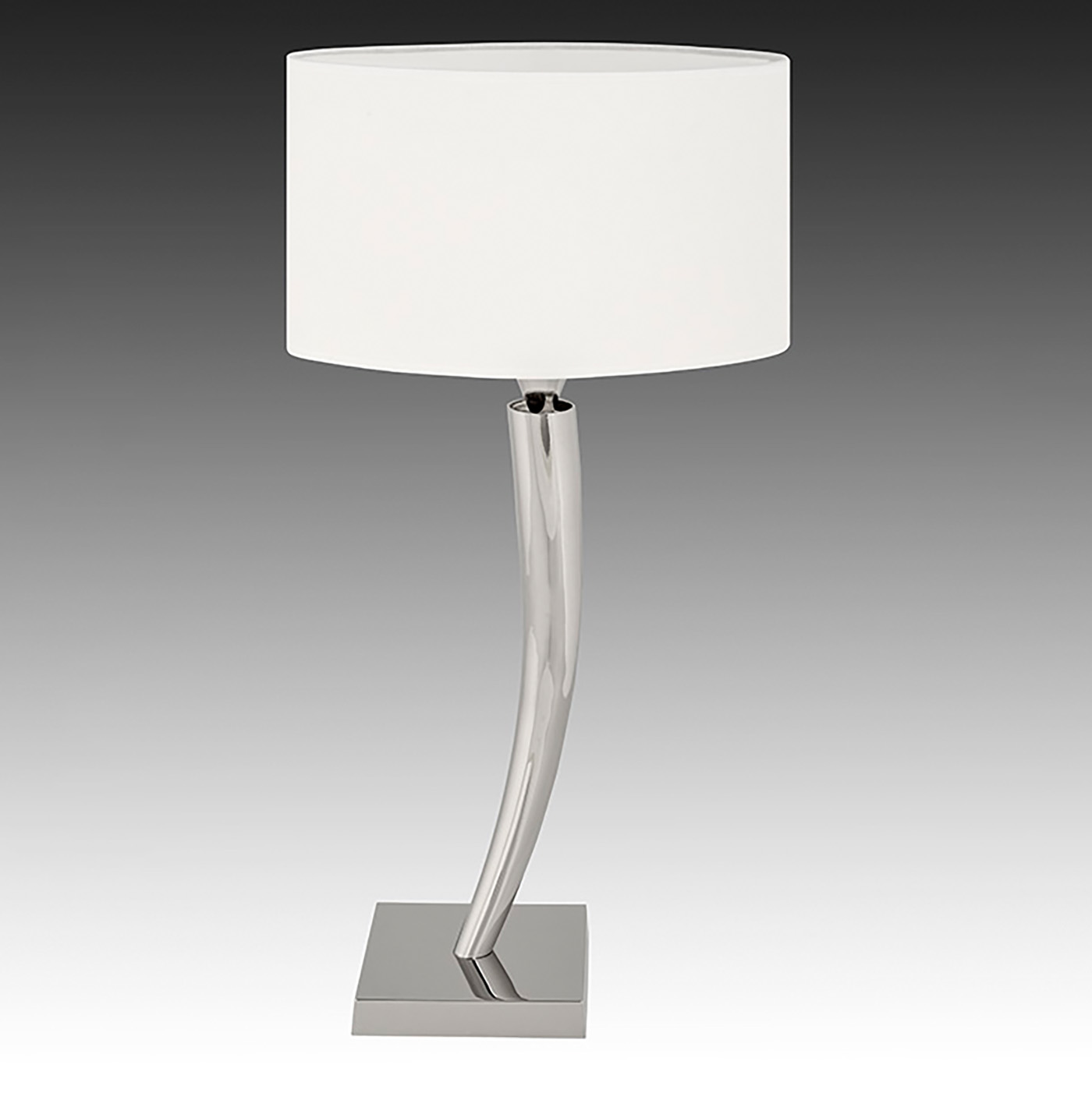 Elegant Table Lamp with Oval Chintz Shade L150: Modell in Nickel, Preis auf Anfrage