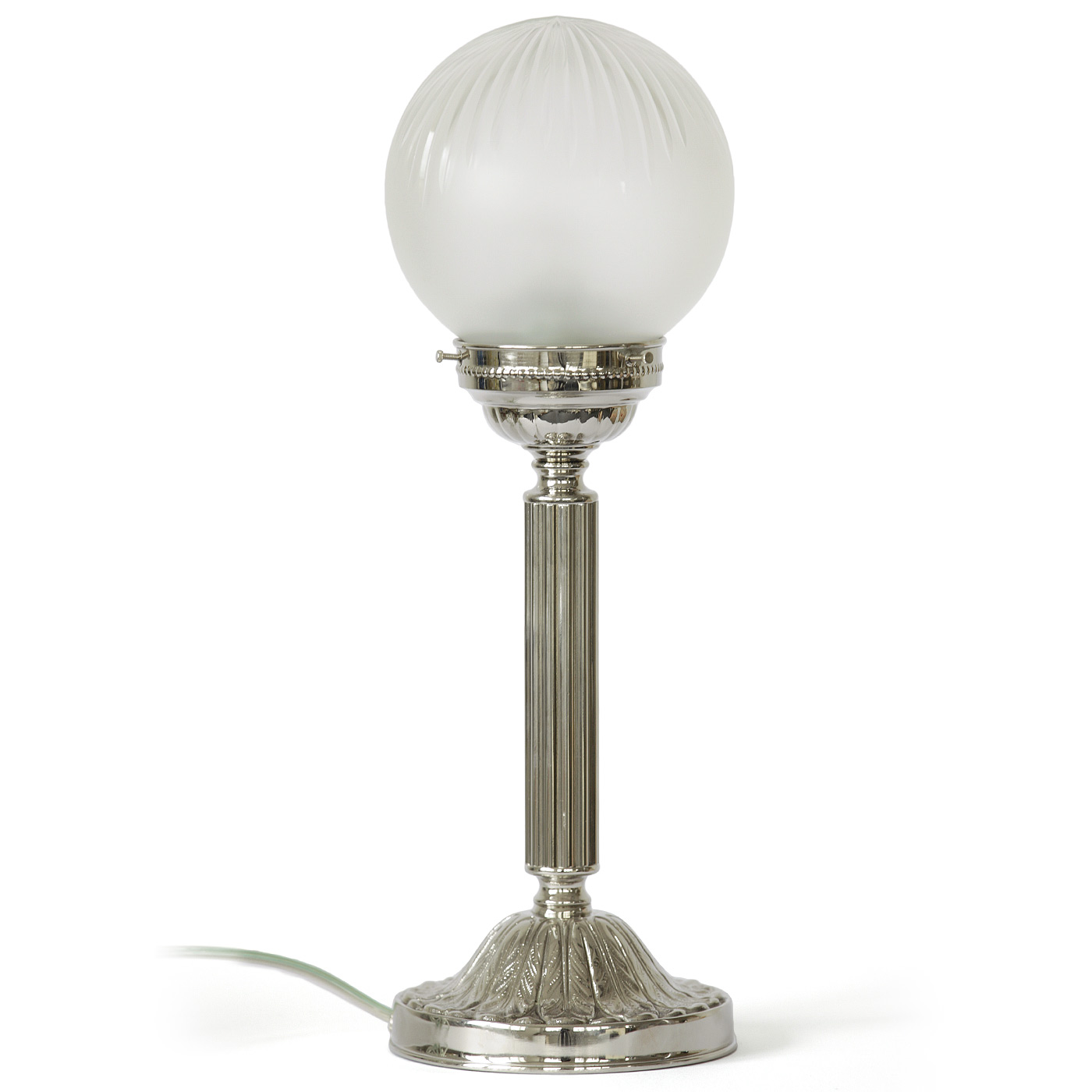 Table lamp QUINQUE ECCLESIAE with cut, polished glass ball Table lamp QUINQUE ECCLESIAE with cut, polished glass ball