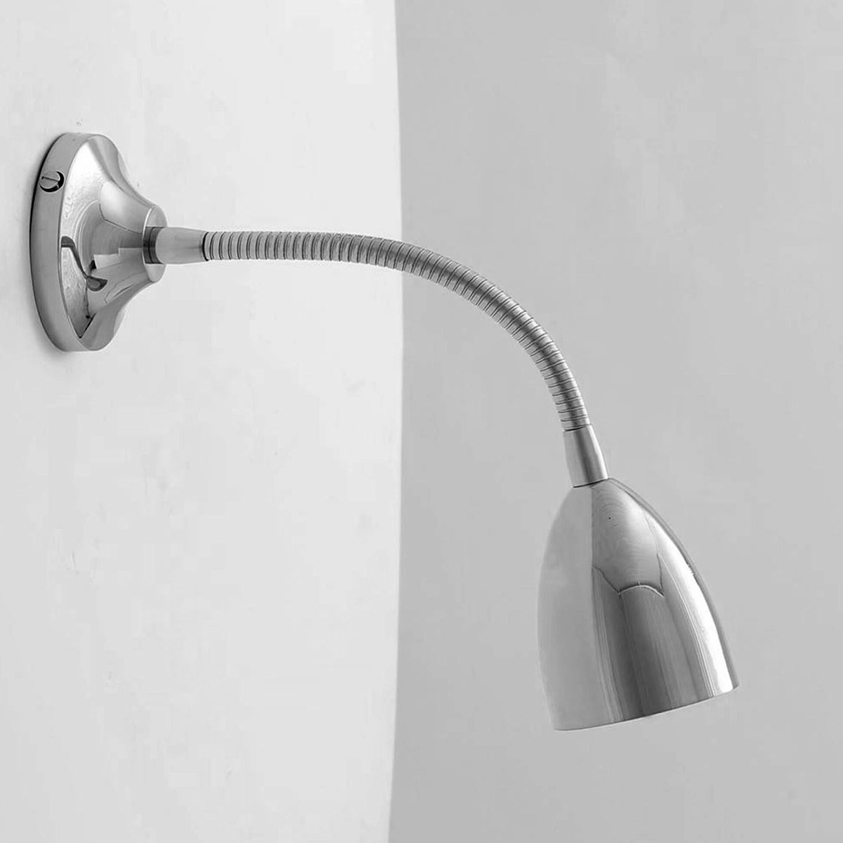 Fig. 7: Chrom poliert Adjustable Wall Light with Flexible Arm, Various Brass Finishes: Chrom poliert
