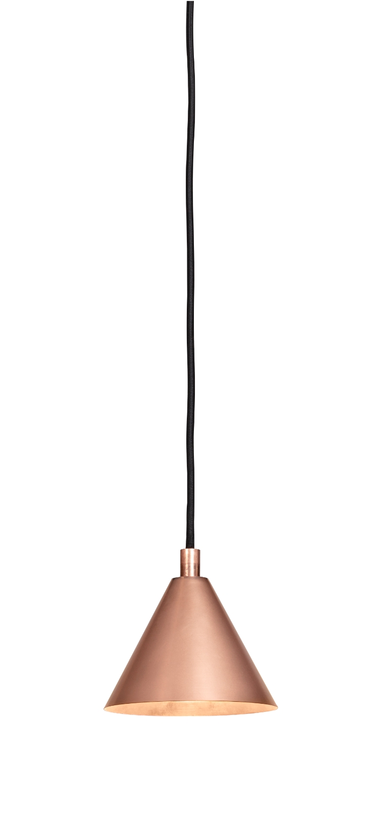 Fig. 7: Das kleine Modell aus rohem Kupfer Cone-Shaped Pendant Light TRATTEN made of Copper and Brass: Das kleine Modell aus rohem Kupfer