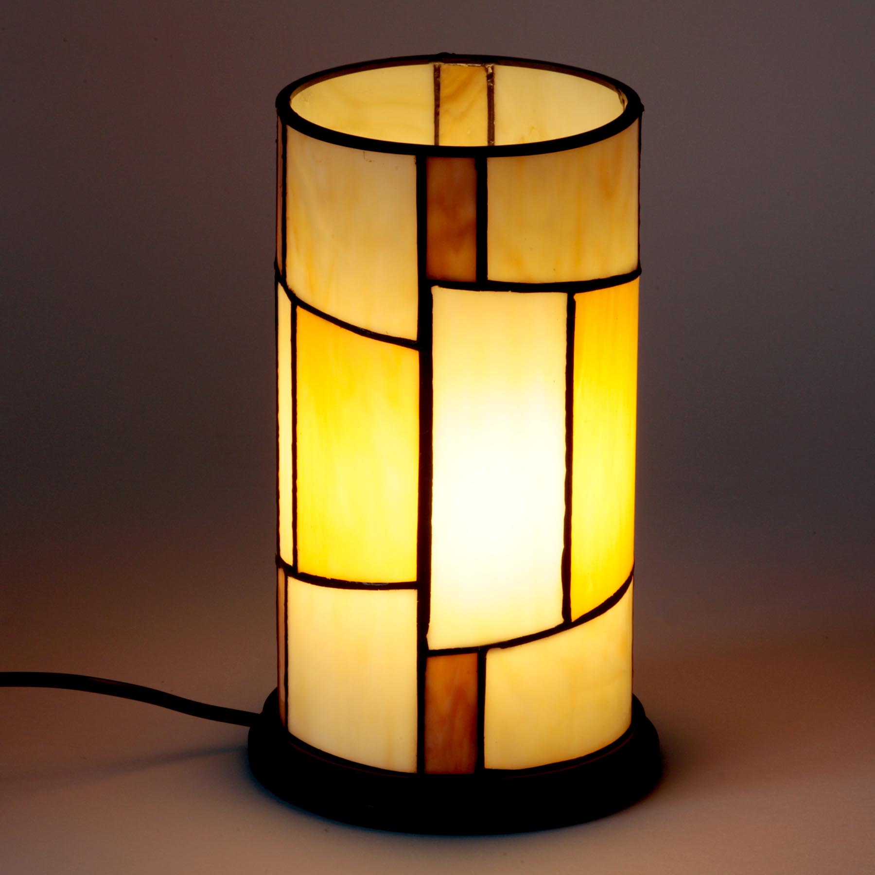 Cylindrical Art Déco table light made of Tiffany glass, Fig. 2