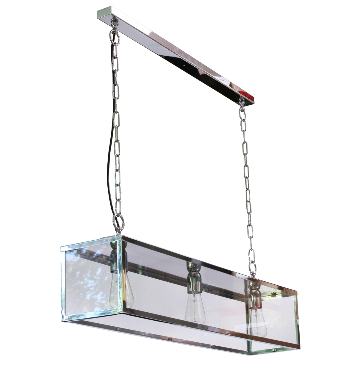 VITRINE Lange Kasten-Hängeleuchte aus Messing VITRINE Lange Kasten-Hängeleuchte aus Messing