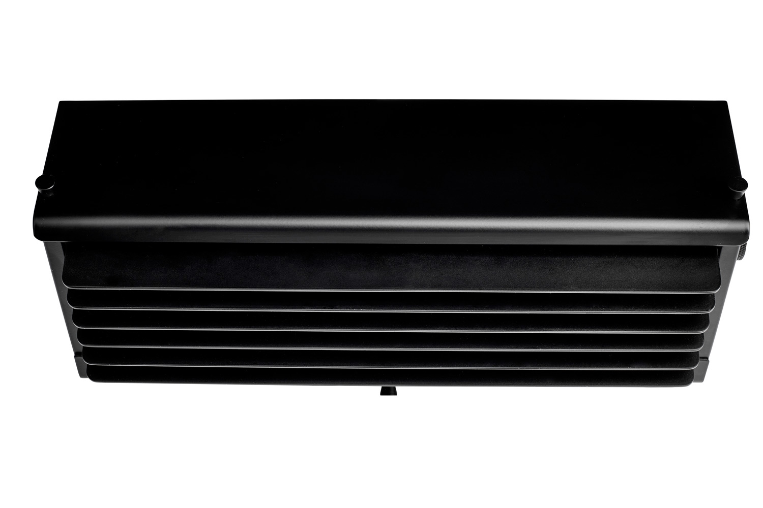 BINY BOX 3 Up-Down-Wandleuchte mit Lamellen, schwarz/weiß: Ansicht von vorne (schwarzes Modell)