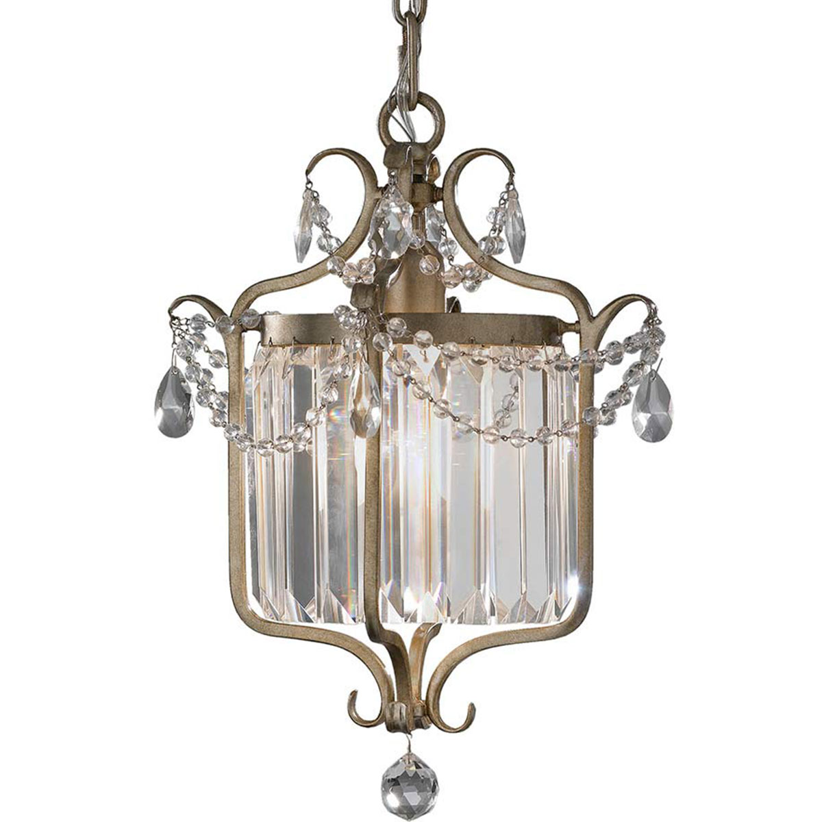 Verspielte Kristall-Pendelleuchte im italienischen Stil