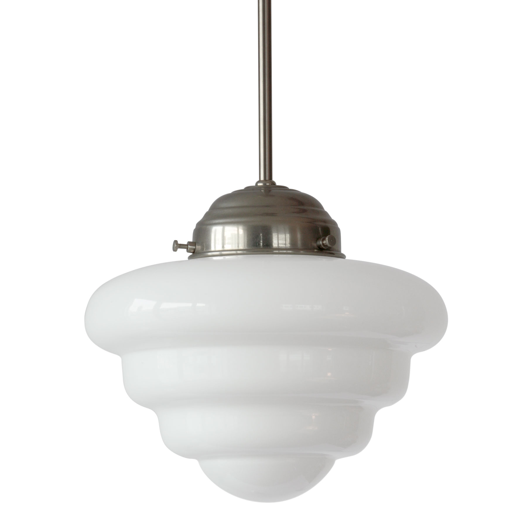 Stab-Pendelleuchte mit weich gewelltem Opalglas „Wolke“ Stab-Pendelleuchte mit weich gewelltem Opalglas „Wolke“