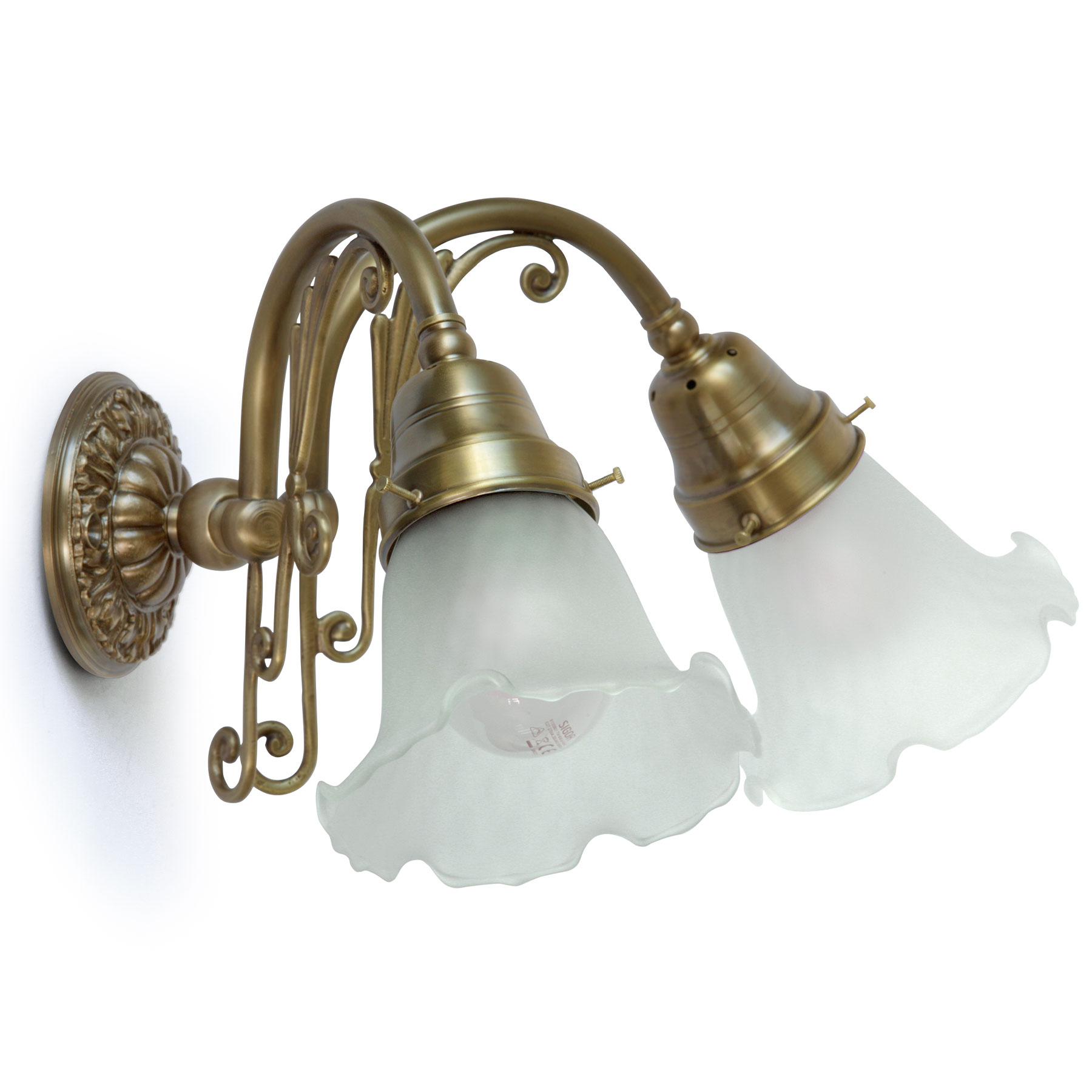 Filigree double wall lamp with Art Nouveau ornaments Filigree double wall lamp with Art Nouveau ornaments