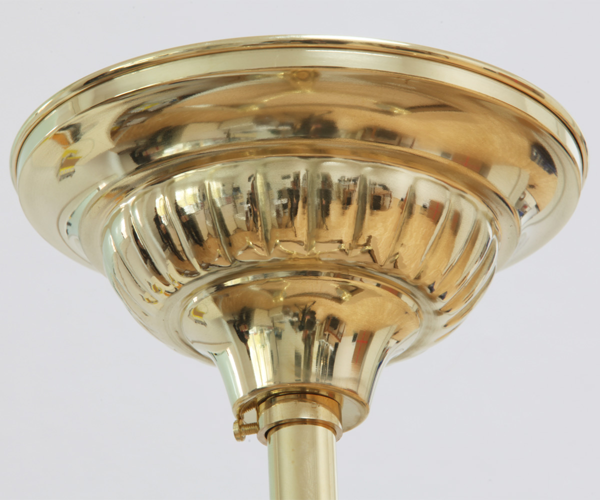 Stile Floreale-Kristallglas-Pendelleuchte VENEZIA: Der Baldachin, hier Messing poliert