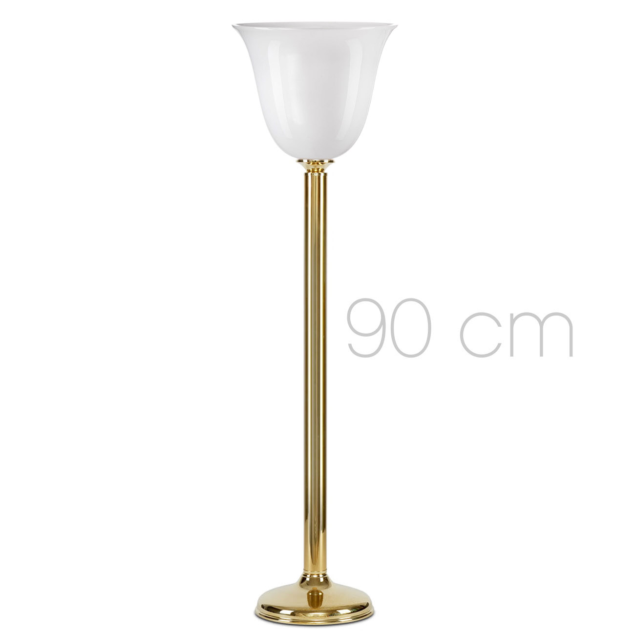 Hohe Tisch-Stehleuchte im Art déco-Stil mit Messingschaft Hohe Tisch-Stehleuchte im Art déco-Stil mit Messingschaft